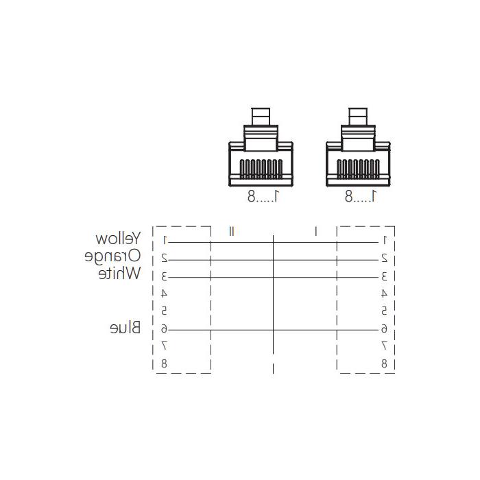 rj - 45/ rj - 45 -双端预铸PVC非软电缆-带屏蔽-绿色护套- 0C4201-XXX